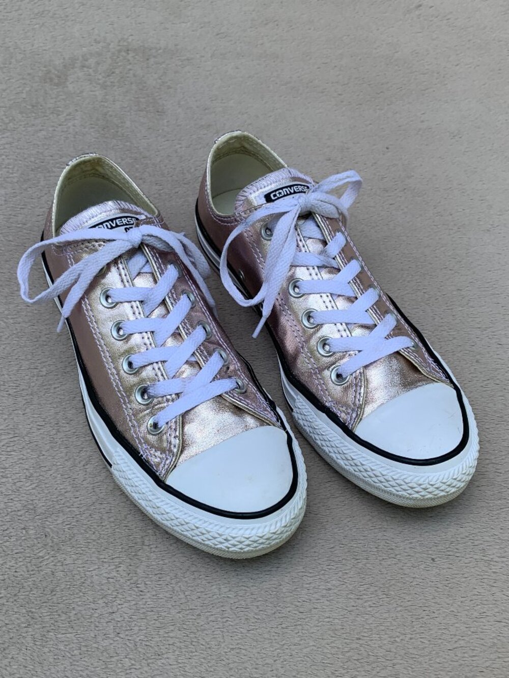 Converse Chuck Taylor All Star Low Rise Metallic Rose Sneakers Sz8